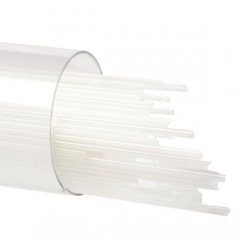 BULLSEYE Opalescent Glass Stringer Translucent White (15pcs)