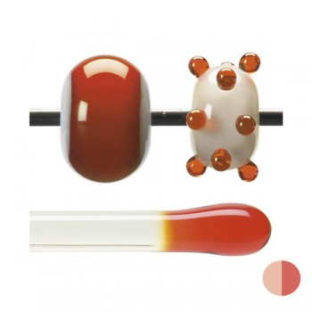 [TGR-002] BULLSEYE Transparent Glass Rod Orange Transparent