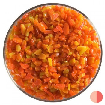 [OGF-002] BULLSEYE Opalescent Glass Coarse Frit Orange (4oz)